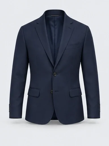 Corporate Blazer in Navy Blue, front studio garment view