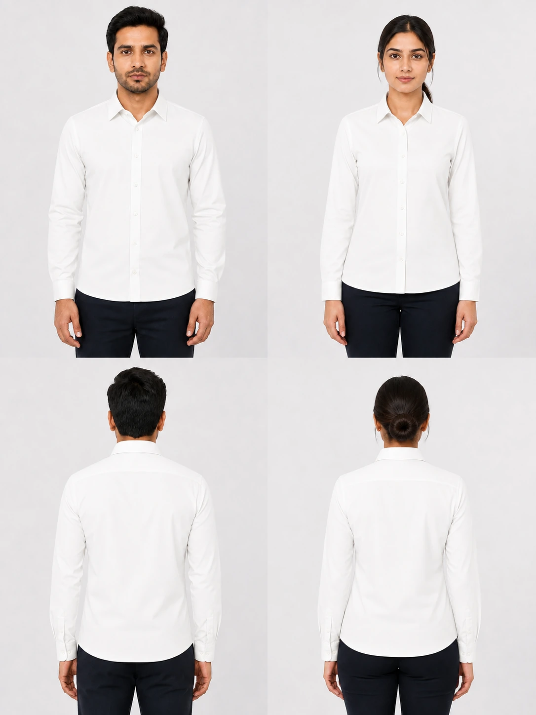 Corporate Formal Shirt in White, front view on the female model
